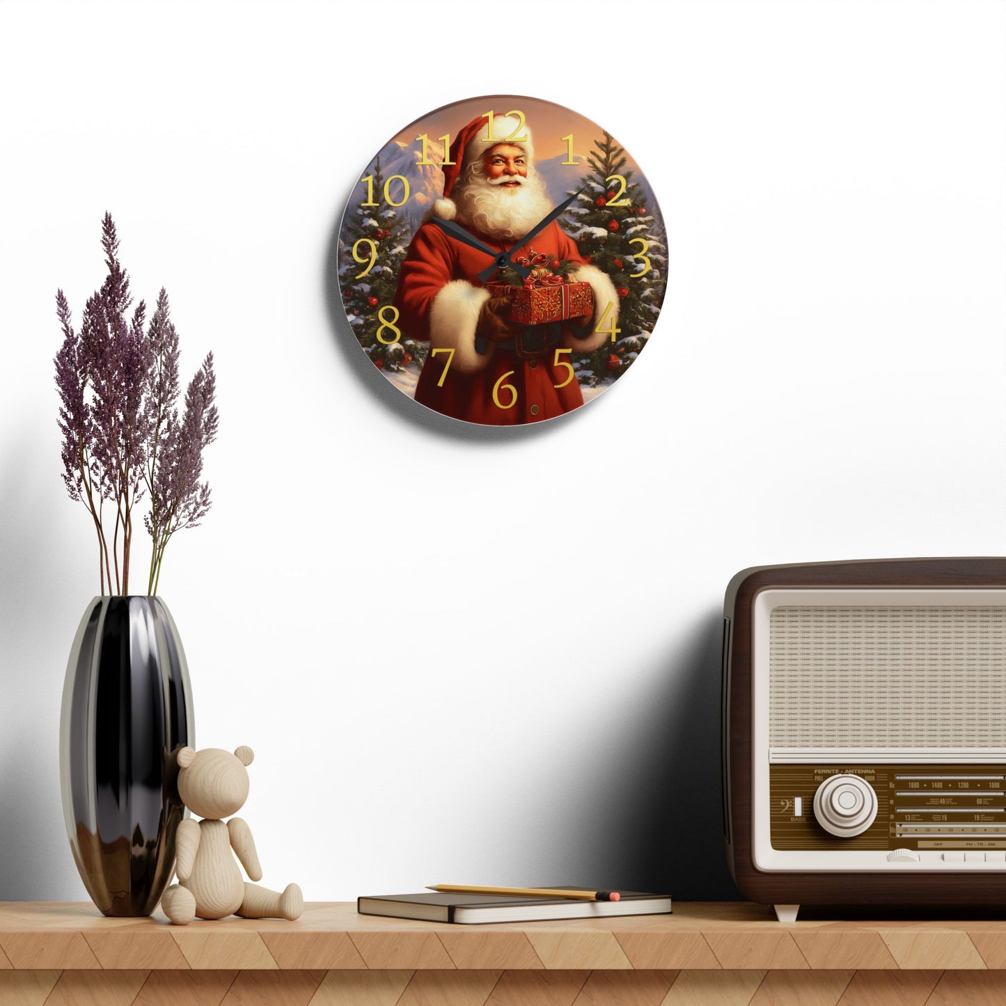 Santa's Gift Wall Clock