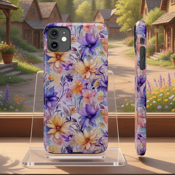 Floral Watercolor Slim Phone Case