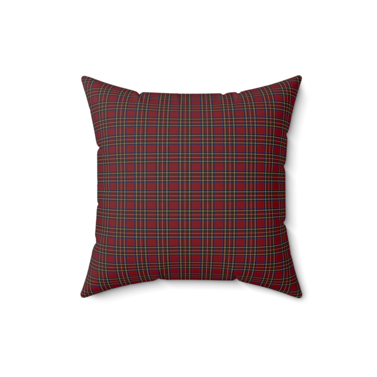 Christmas Eve Plaid Faux Suede Square Pillow