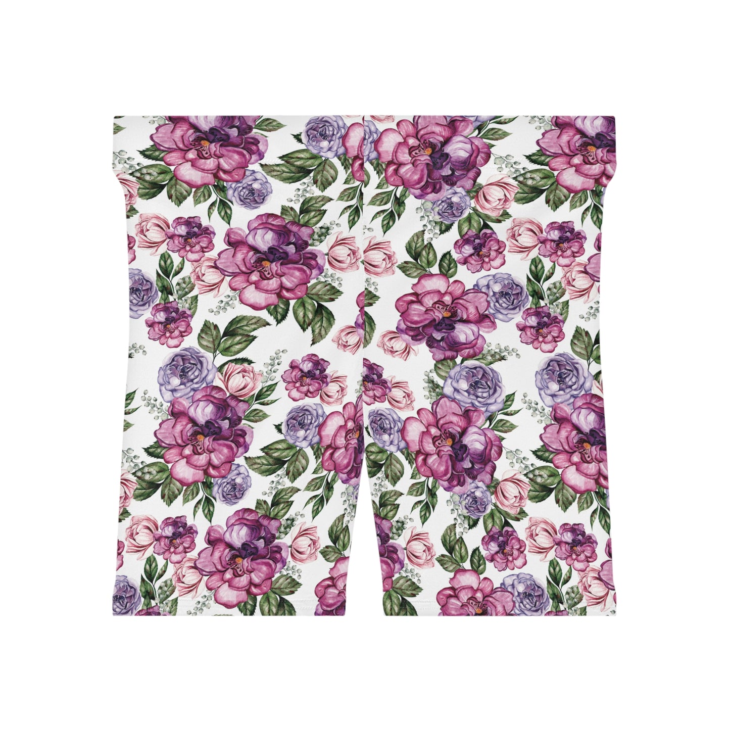 Watercolor Roses Bike Shorts | Floral Activewear