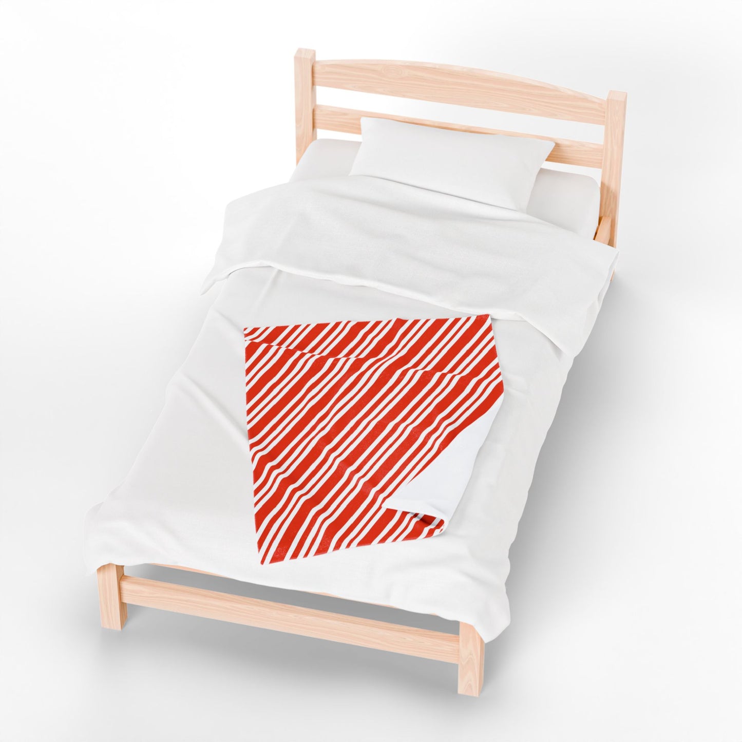 Candy Cane Stripe Velveteen Plush Blanket