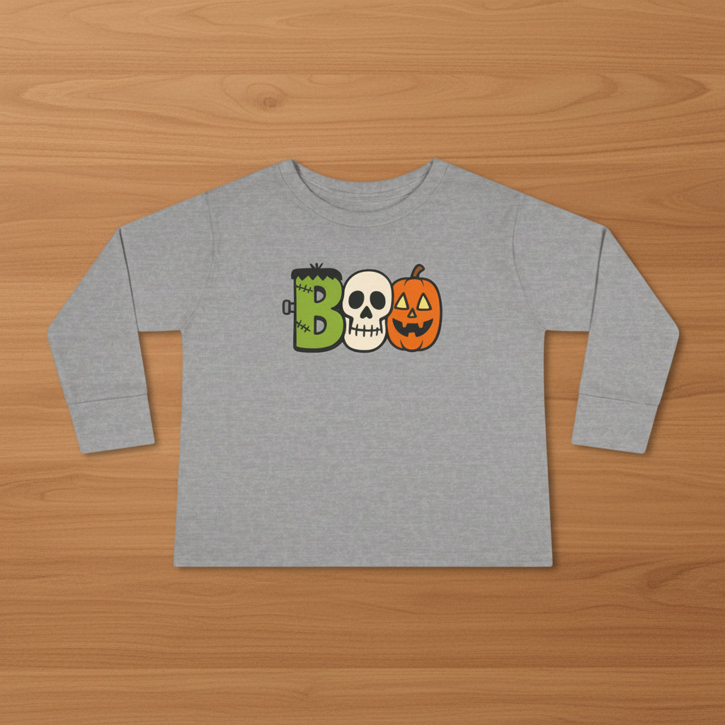 Boo Halloween Toddler Long Sleeve Tee