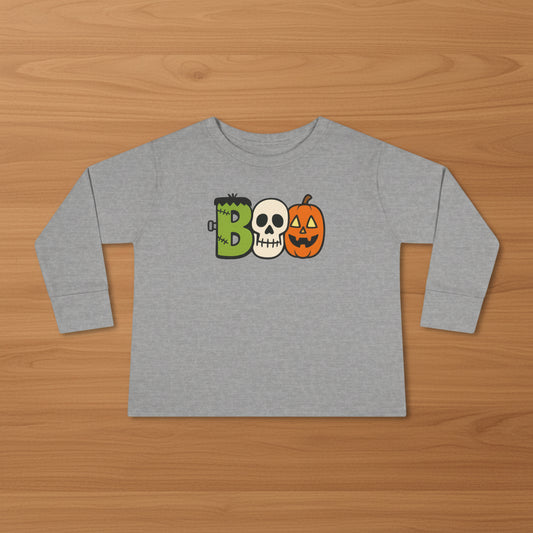 Boo Halloween Toddler Long Sleeve Tee