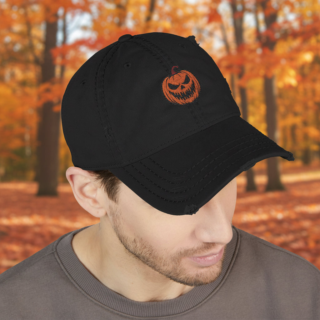 Spooky Embroidered Pumpkin Dad Hat