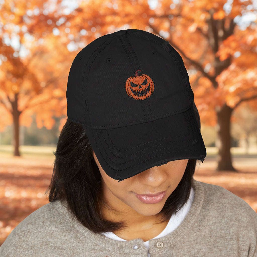 Spooky Embroidered Pumpkin Dad Hat