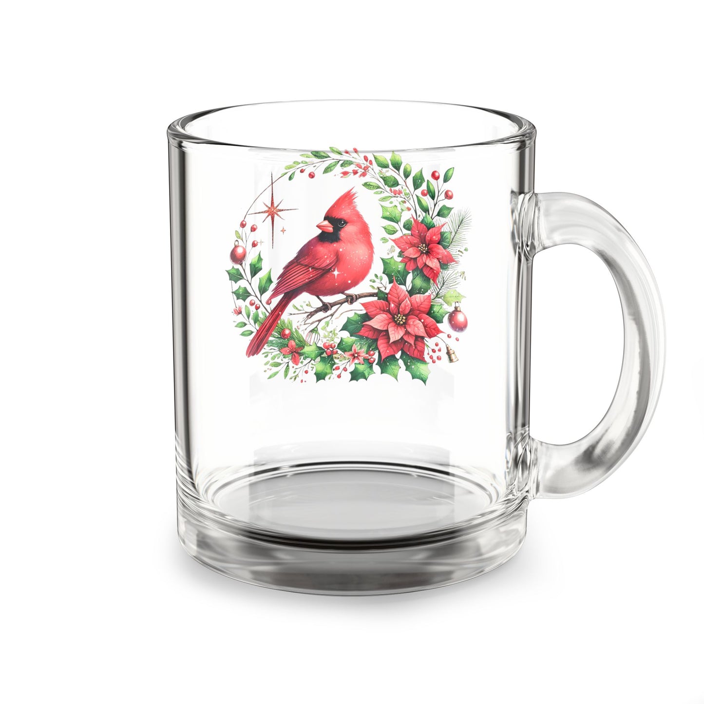 Christmas Cardinal Holiday Glass Mug