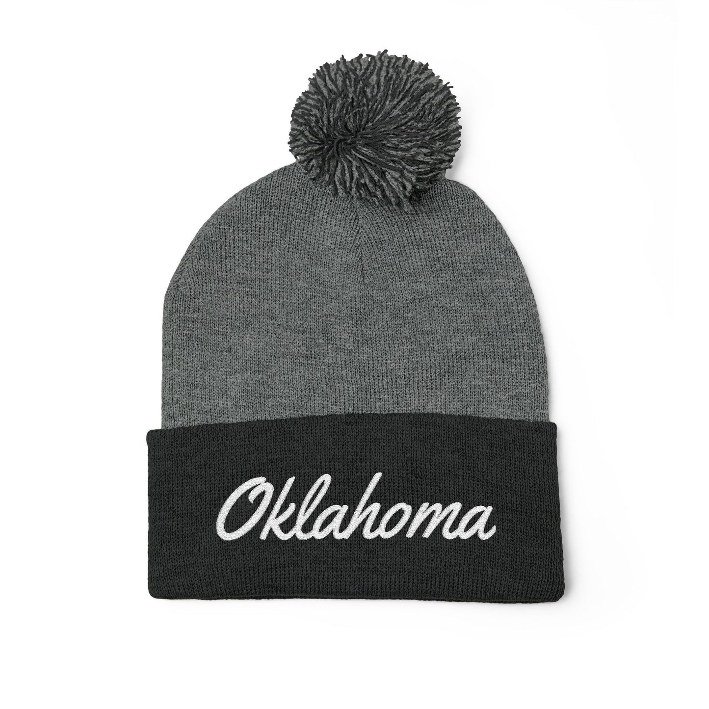 Oklahoma Embroidered Pom-Pom Knit Cap — Oklahoma Beanie for Fans