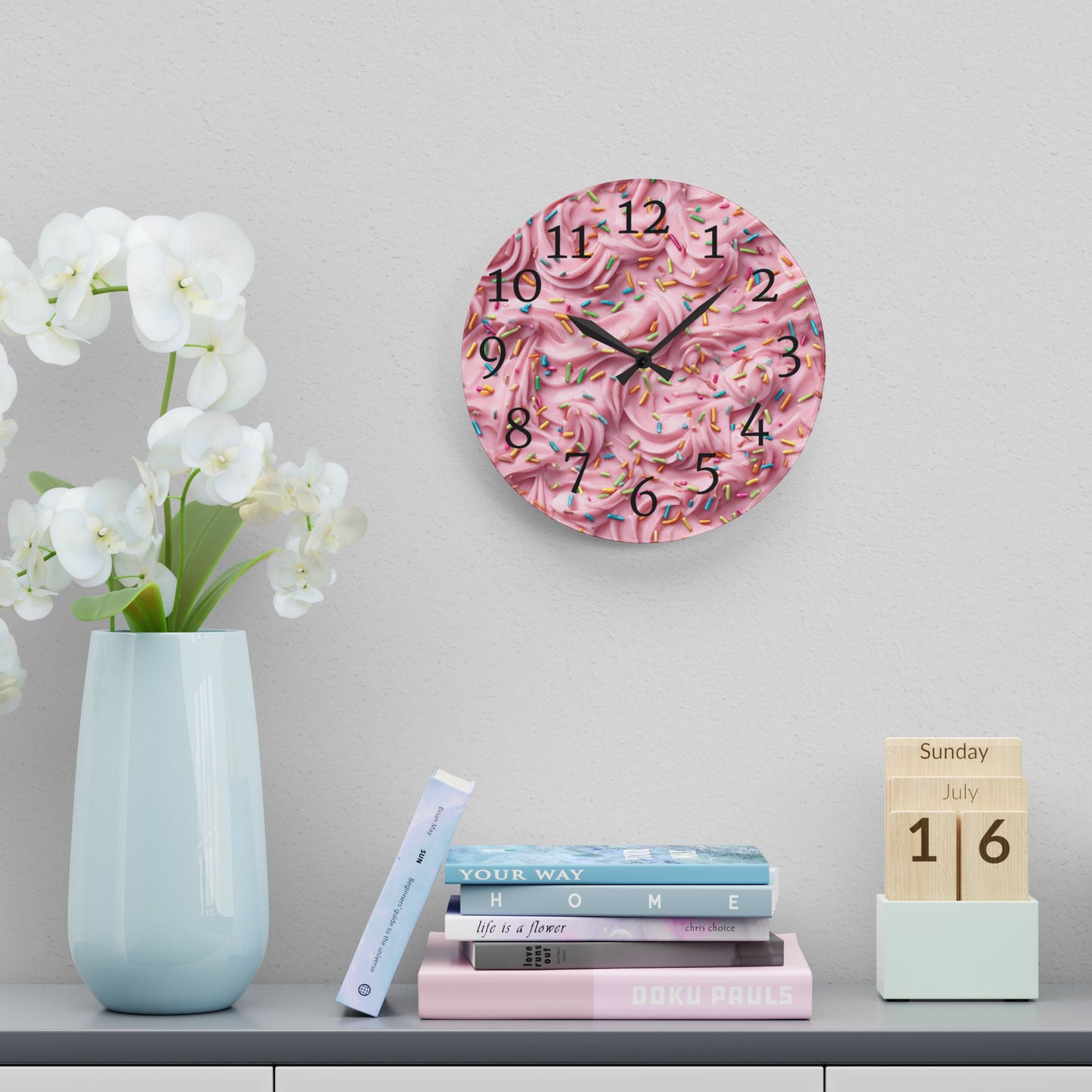 Pink Frosting Wall Clock