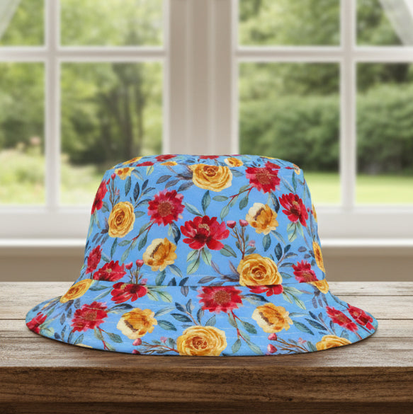 Floral Blue Bucket Hat
