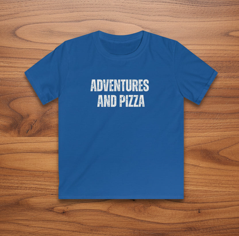 Adventures and Pizza Kids Softstyle T-Shirt