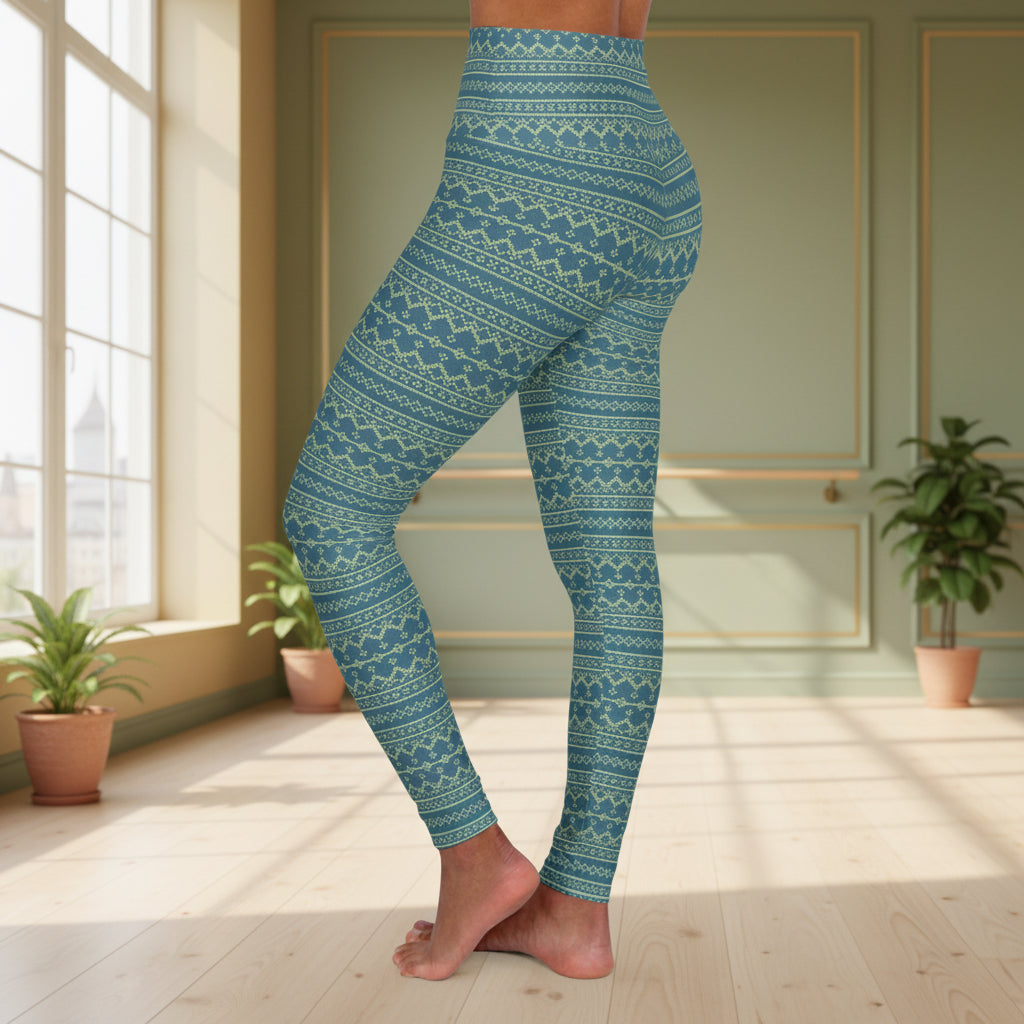 Fair Isle Teal Leggings
