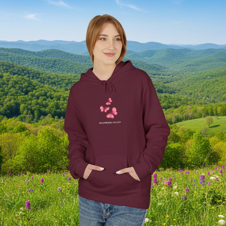 Pink Butterflies Wildwood Valley Hoodie