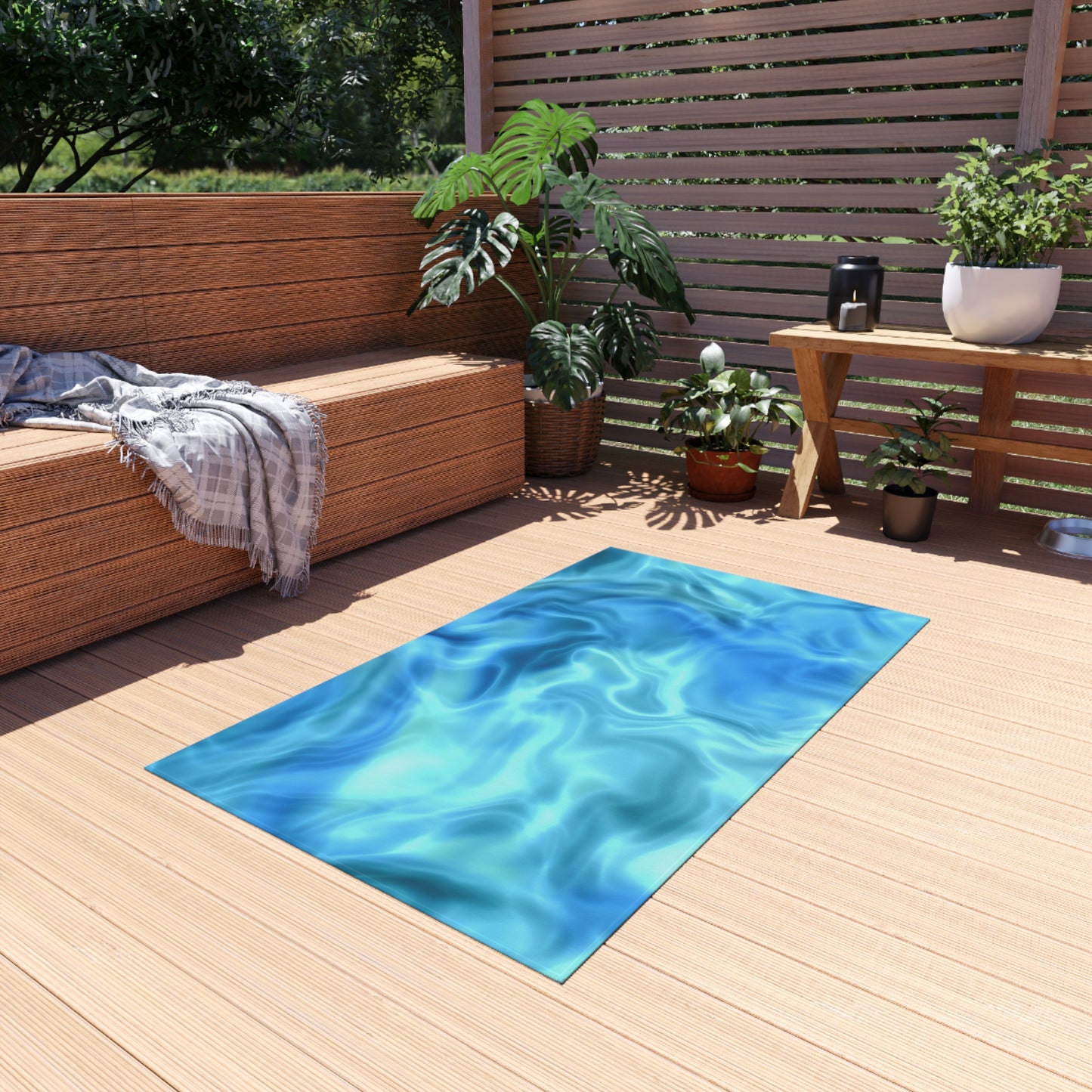 Swirling Water Outdoor Rug