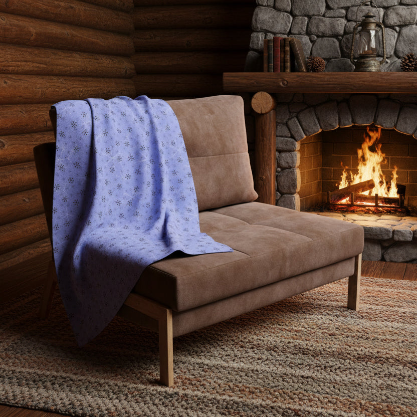 Light Blue Snowflake Fleece Blanket