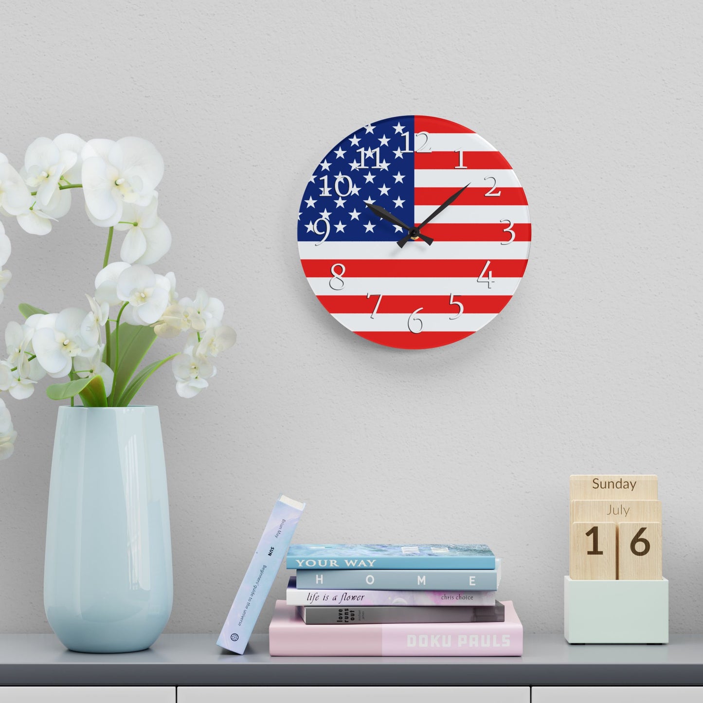 American Flag Acrylic Wall Clock