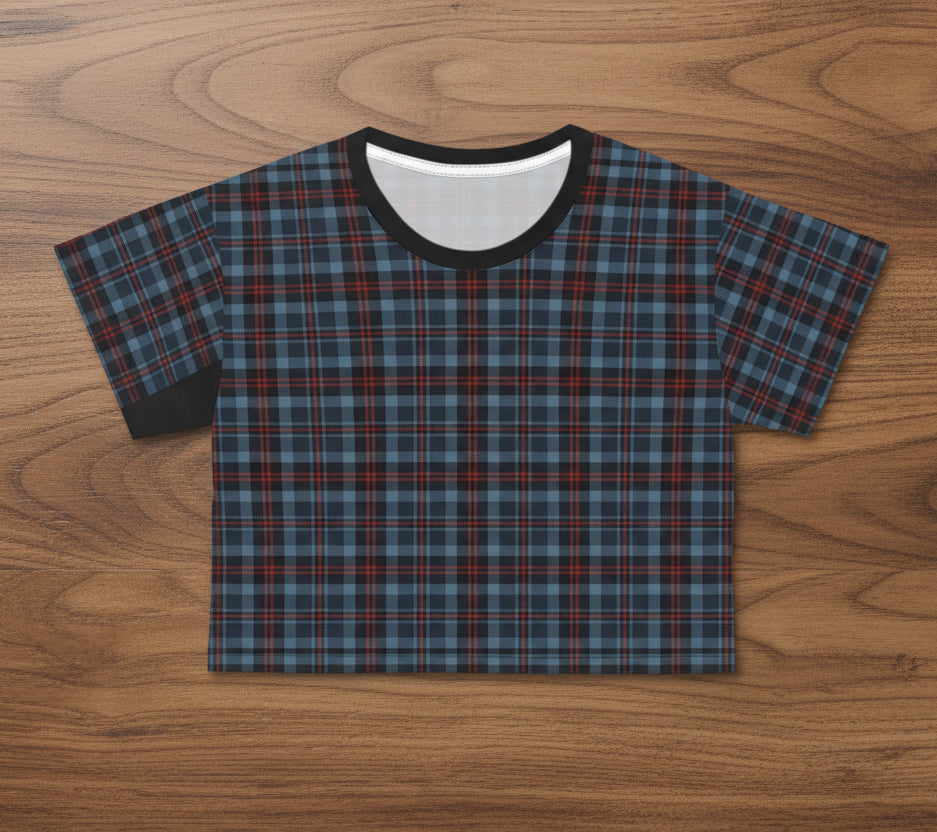 Highland Hearth Blue Plaid Crop Top