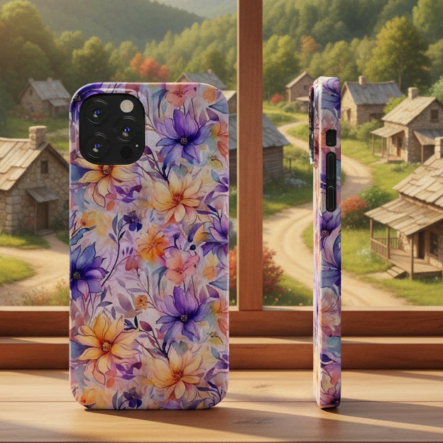 Floral Watercolor Slim Phone Case