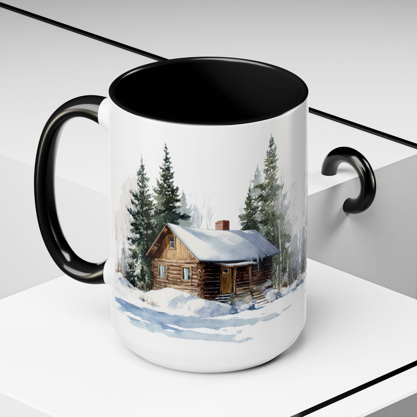 Winter Cabin 15oz Accent Mug