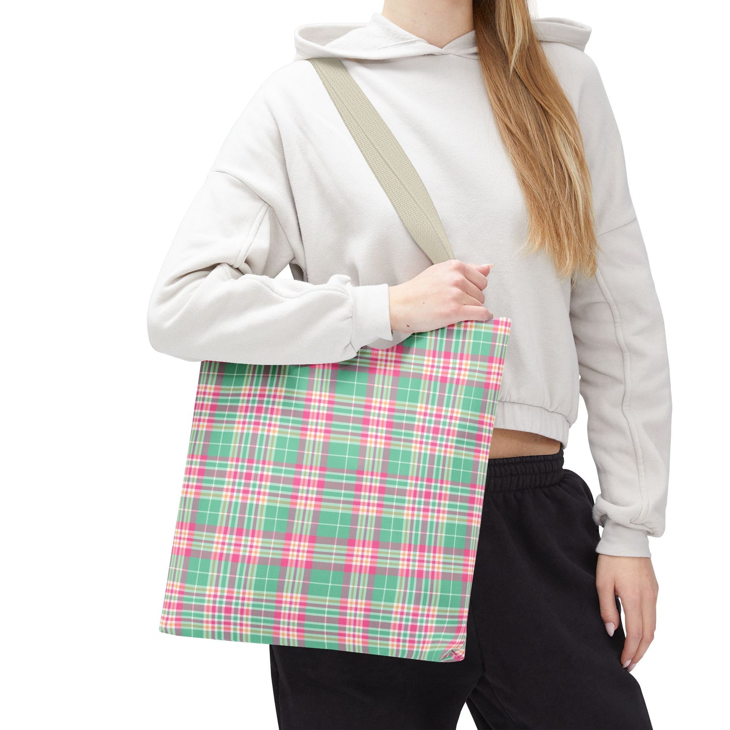 Pastel Plaid Tote Bag