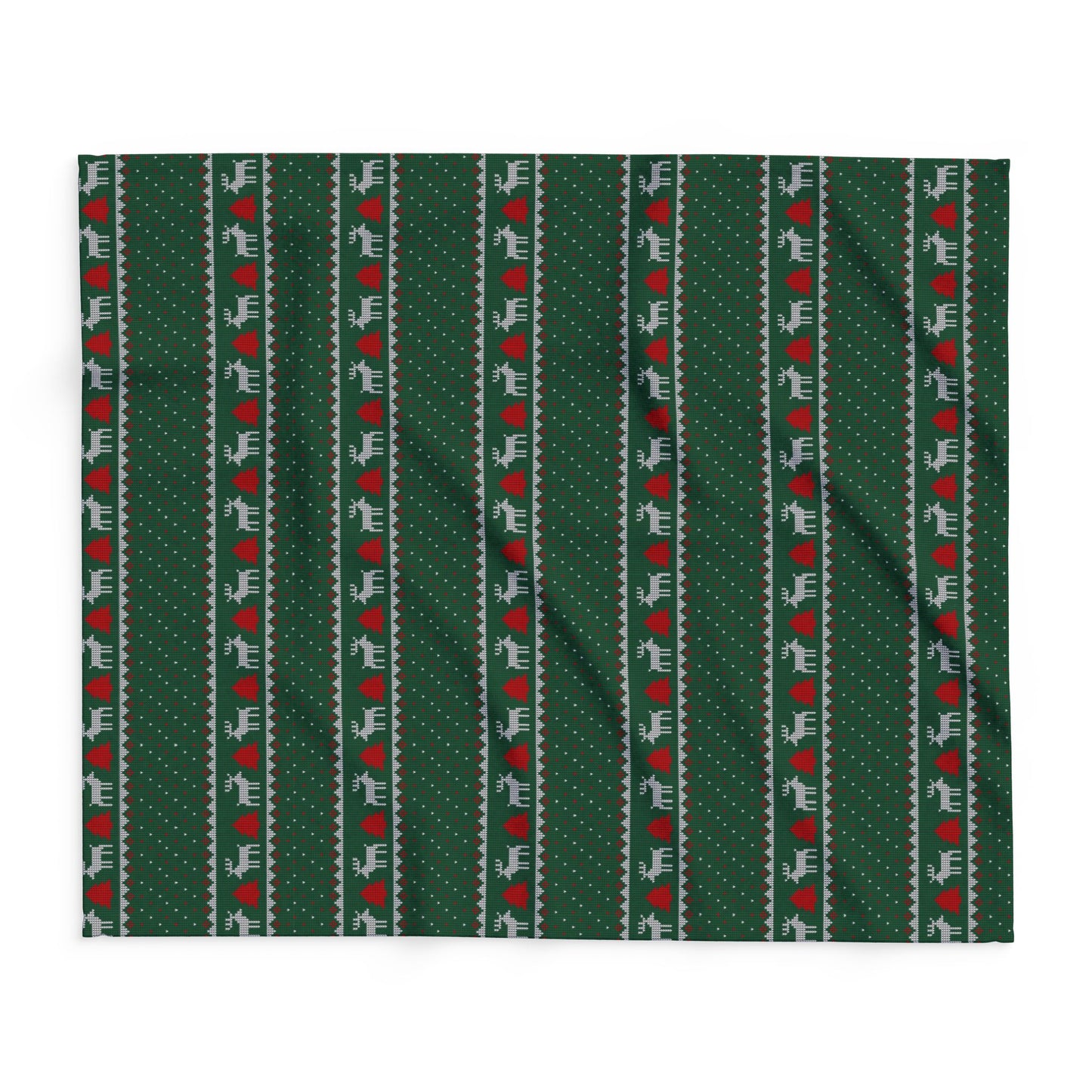 Fair Isle Reindeer Christmas Holiday Fleece Blanket