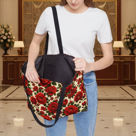 Riverfront Roses Floral Weekender Tote Bag