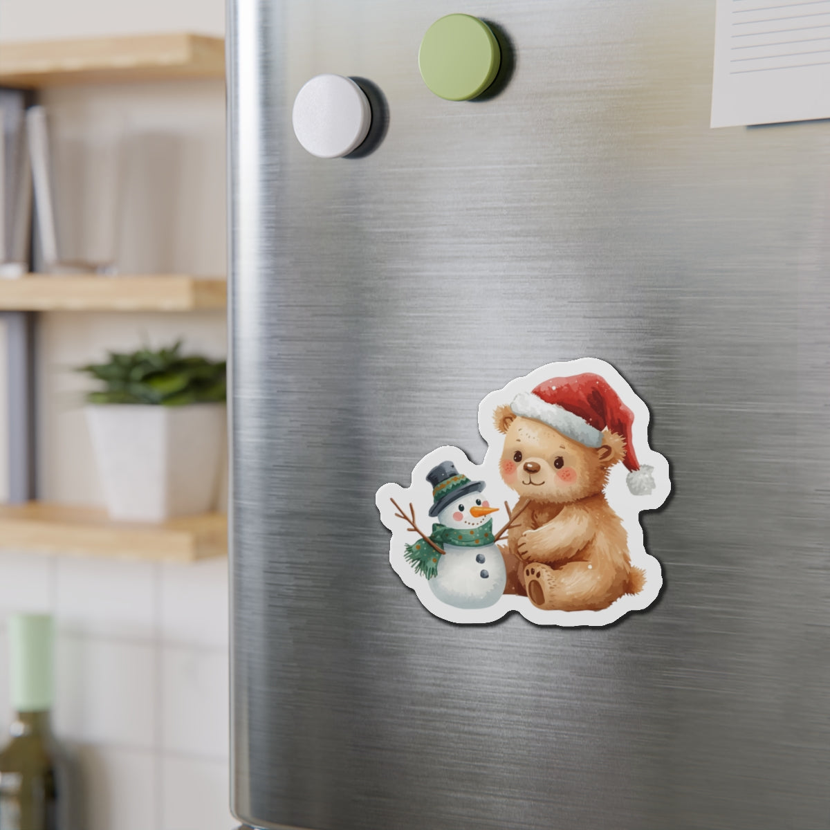Christmas Bear & Snowman Magnet