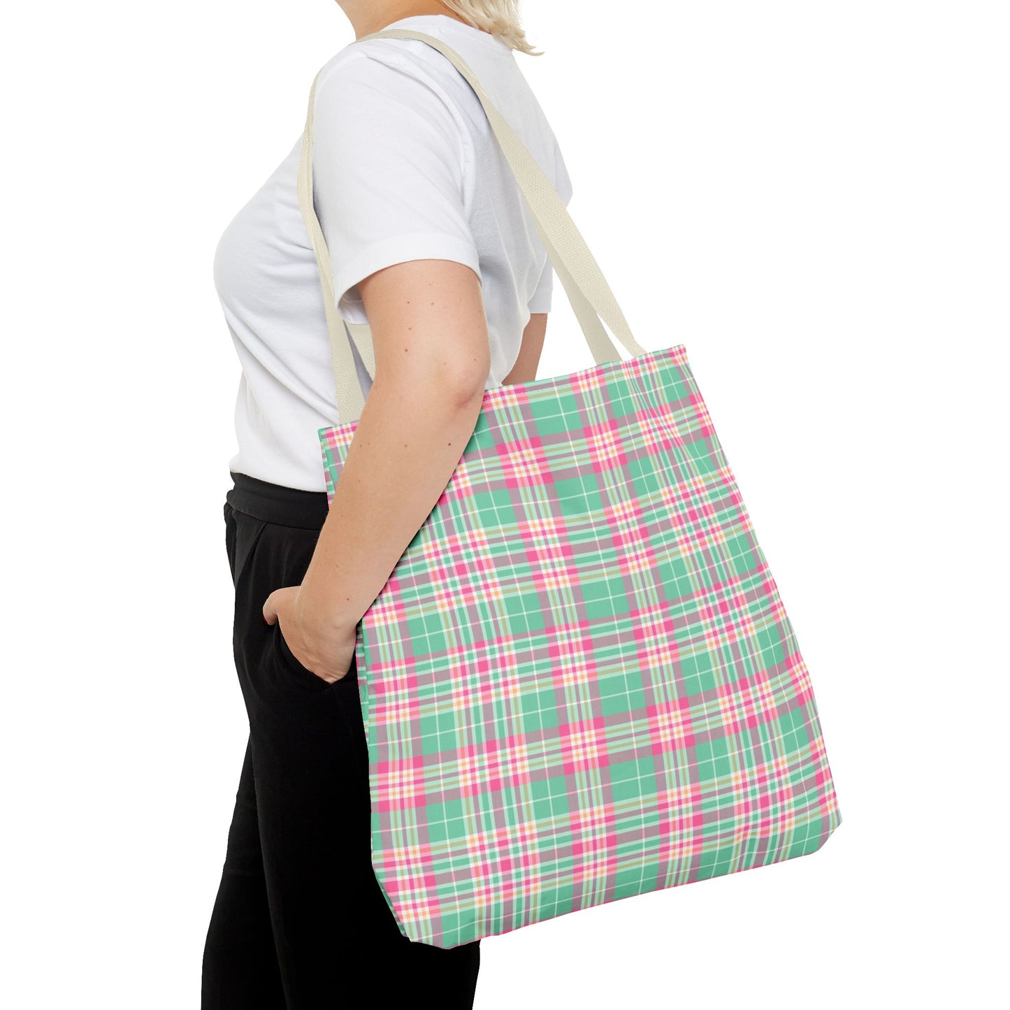 Pastel Plaid Tote Bag