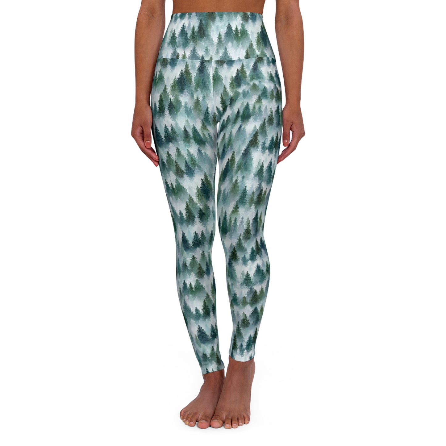 Forest Leggings — Green Pine Tree All-Over Print