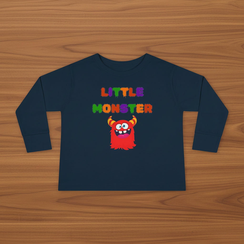 Little Red Monster Toddler Long Sleeve Tee
