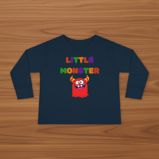 Little Red Monster Toddler Long Sleeve Tee