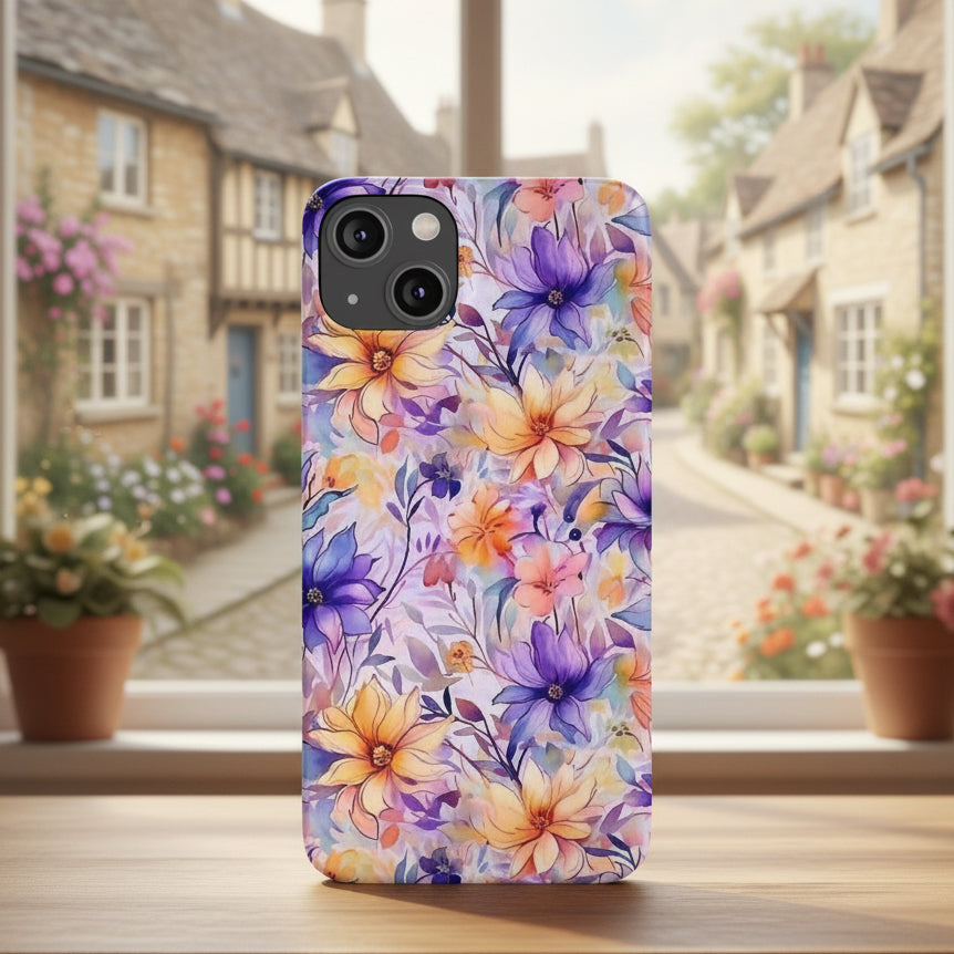 Floral Watercolor Slim Phone Case
