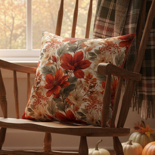 Autumn Foliage Faux Suede Pillow