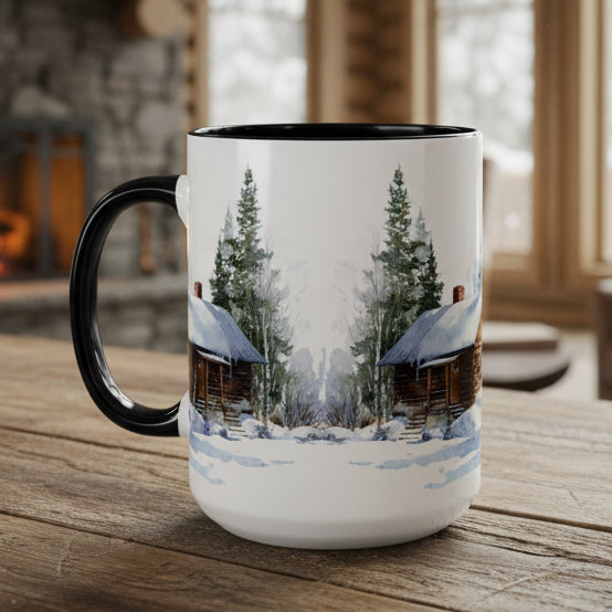 Winter Cabin 15oz Accent Mug