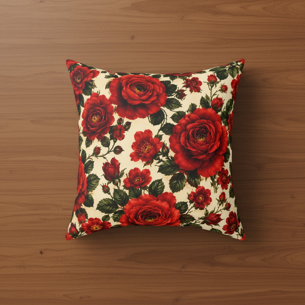 Riverfront Roses Faux Suede Pillow