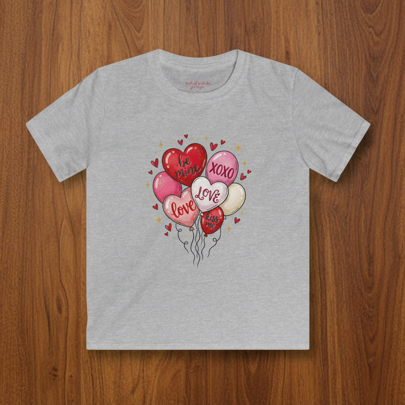 Kids Valentine Balloons Tshirt