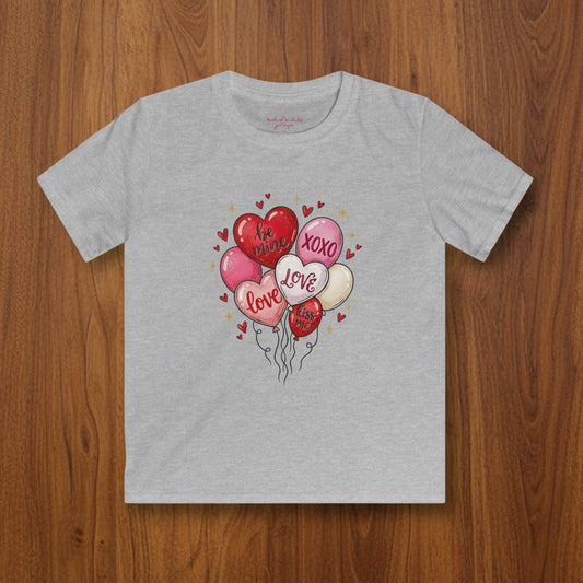 Kids Valentine Balloons Tshirt