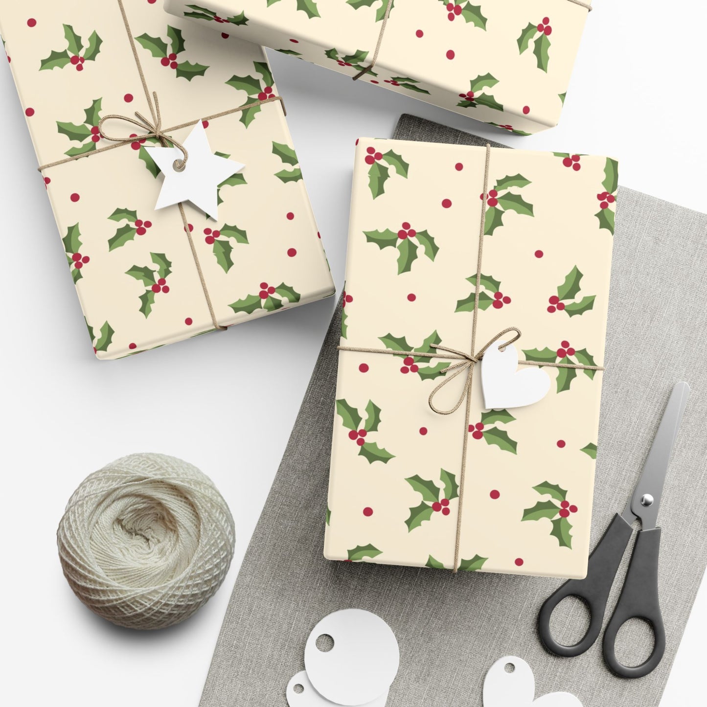 Holly & Berries Christmas Gift Wrap Paper