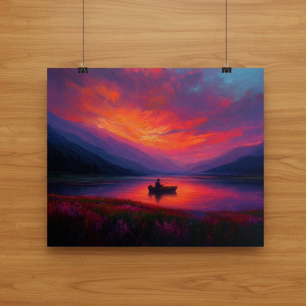 Sunset Lake Poster