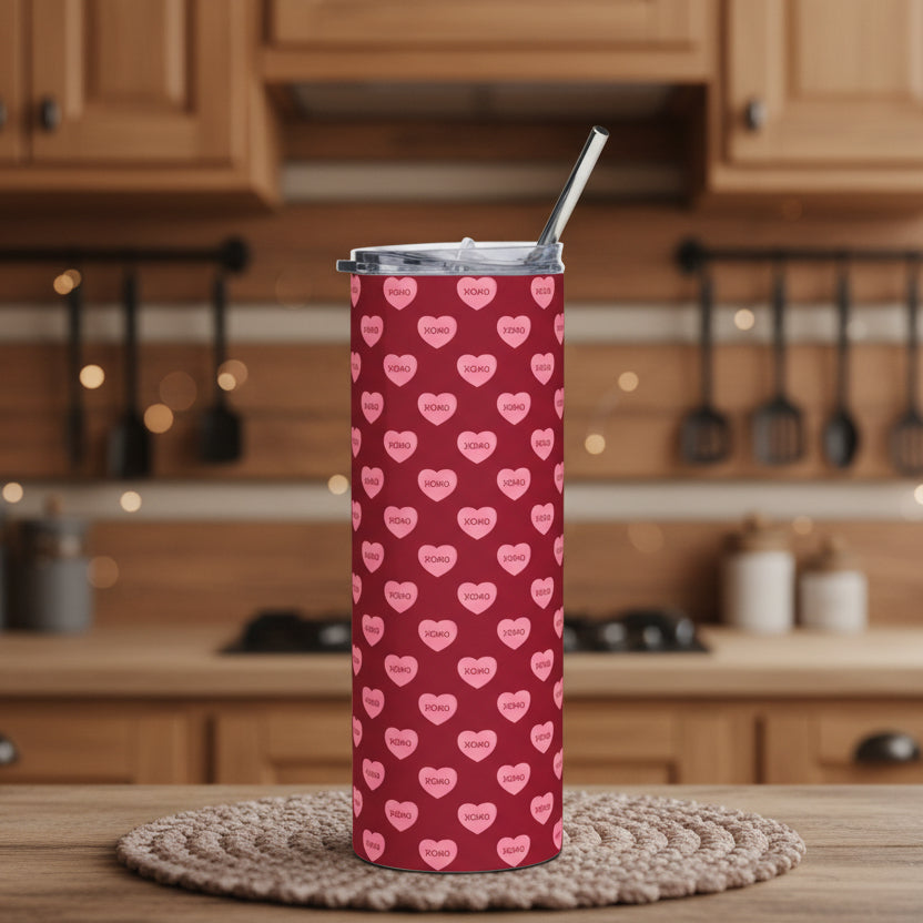 Valentine Conversation Heart 20oz Stainless Steel Tumbler