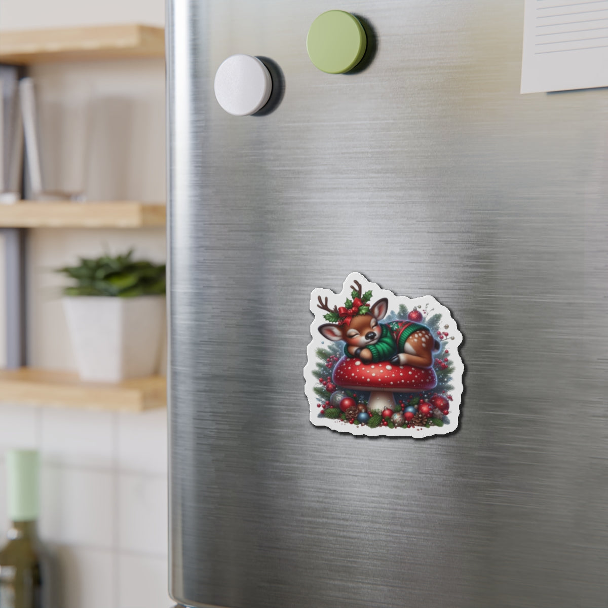 Sleeping Reindeer Fridge Magnet