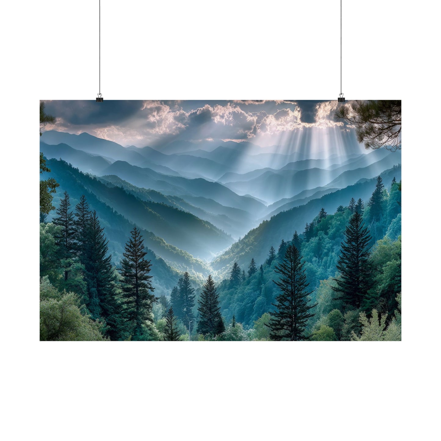 Light Over Wildwood  Satin Poster Art Print
