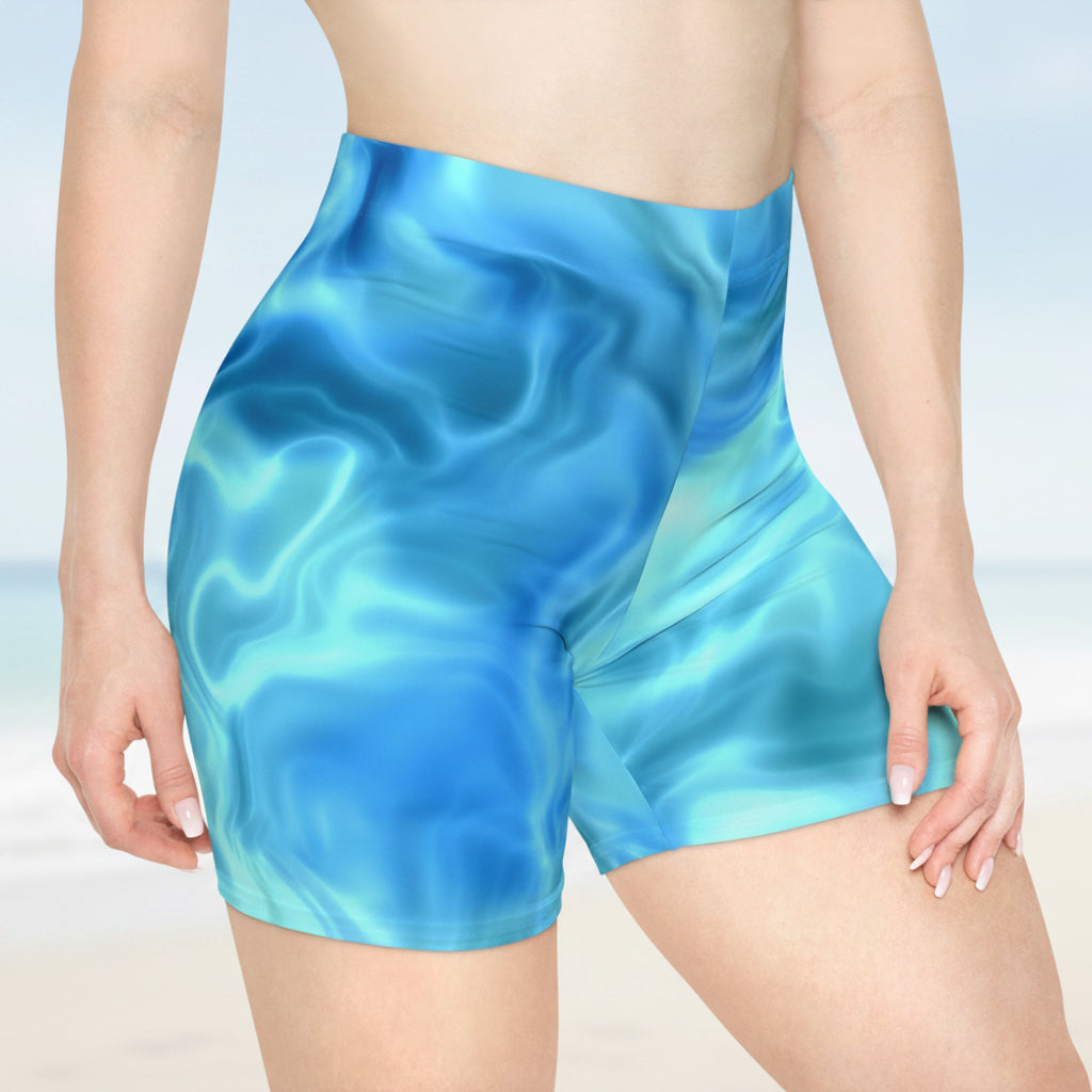 Swirling Water Yoga Shorts – Women's Activewear Sets