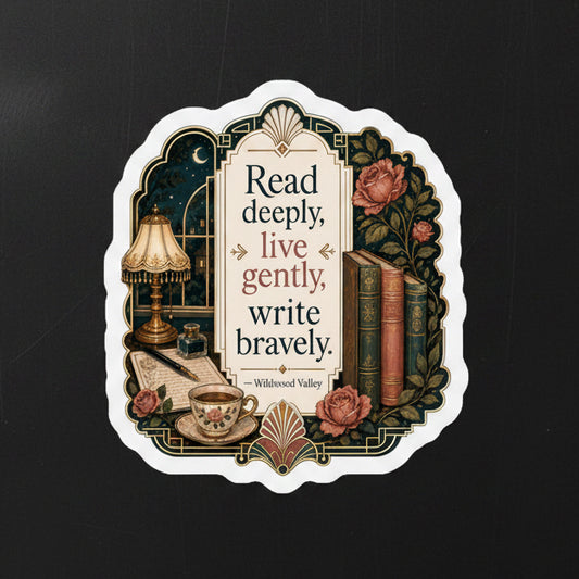 Read Deeply Live Gently Magnet | Literary Vintage Magnet