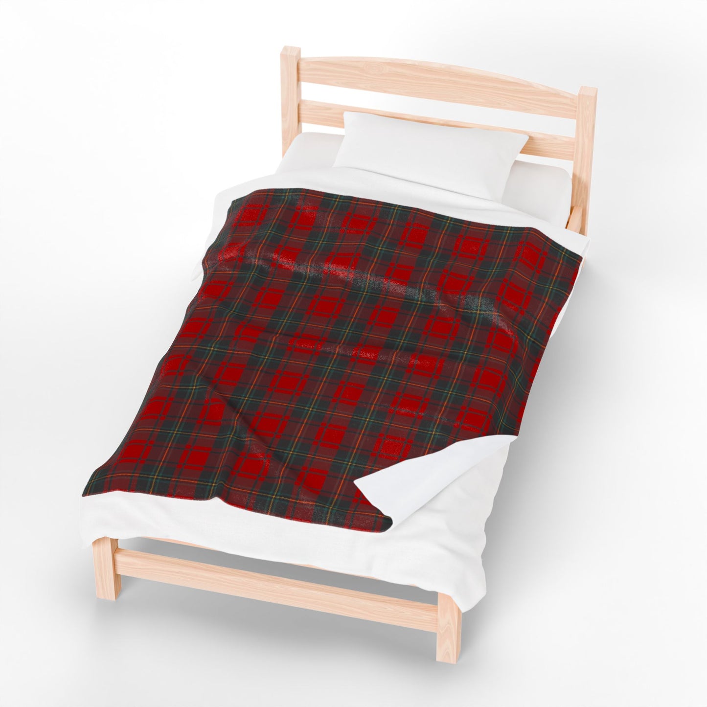 Red Plaid Velveteen Plush Blanket