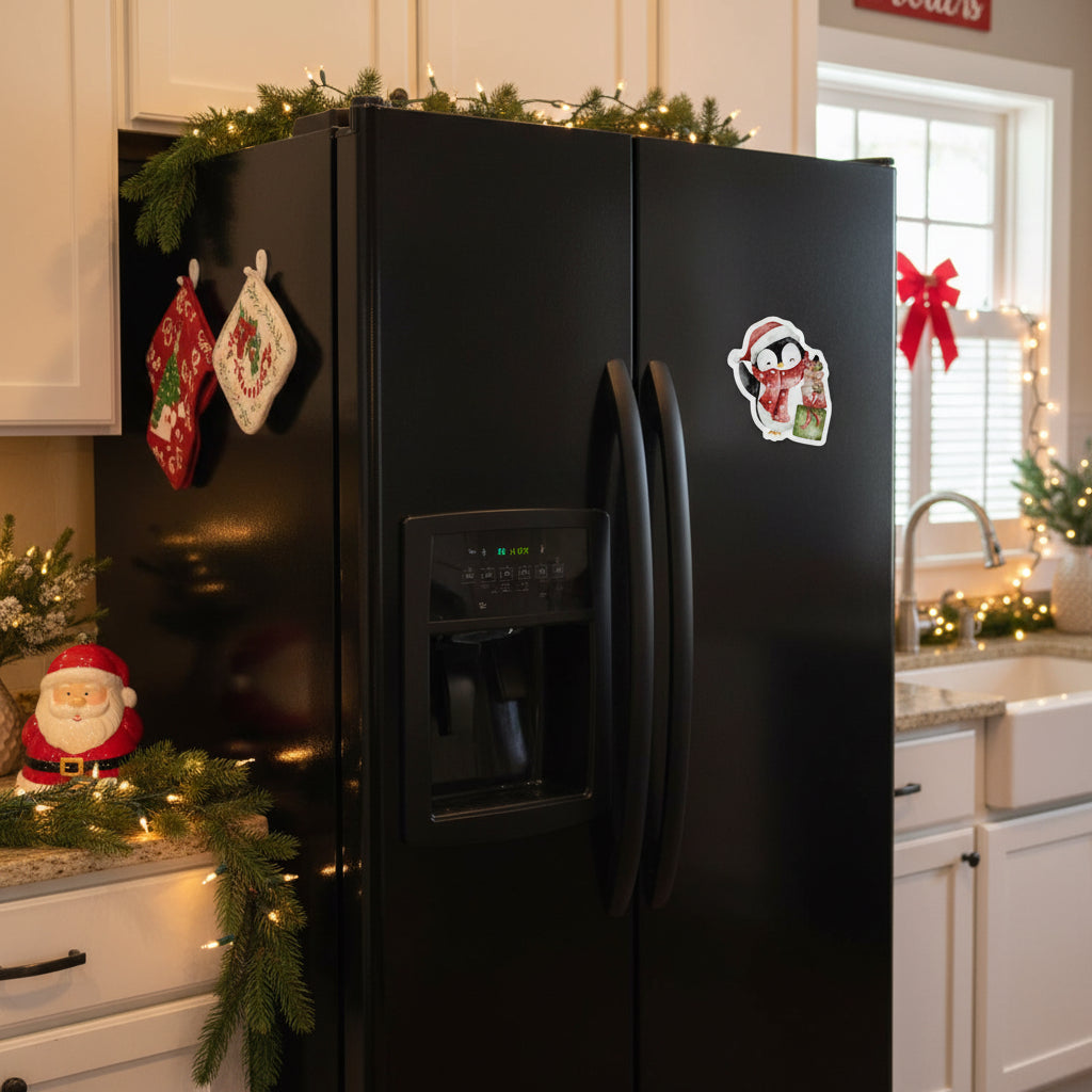 Penguin with Gifts Fridge Magnet