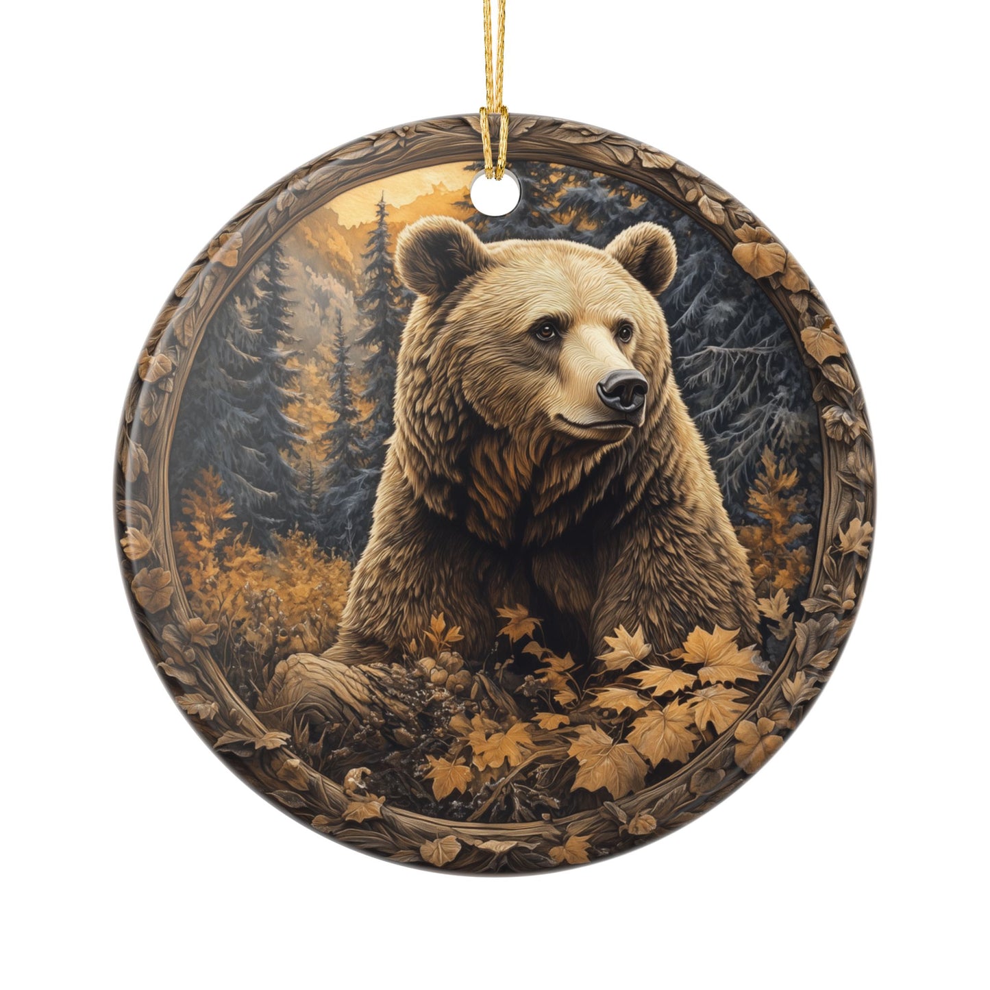 Grizzly Bear Christmas Ornament