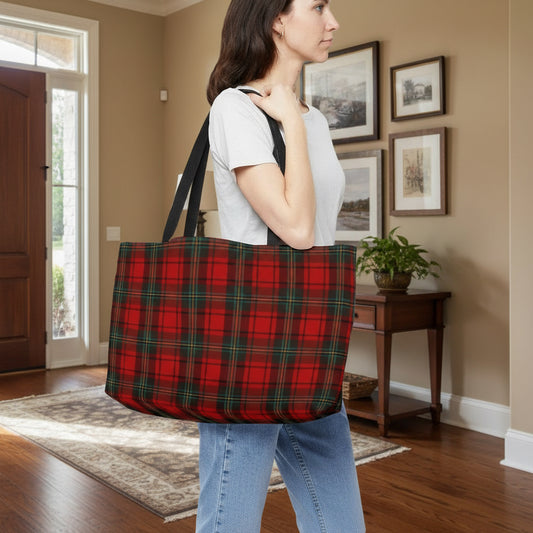 Classic Red Plaid Weekender Bag