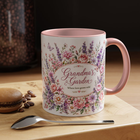Grandma’s Garden Floral Accent Coffee Mug
