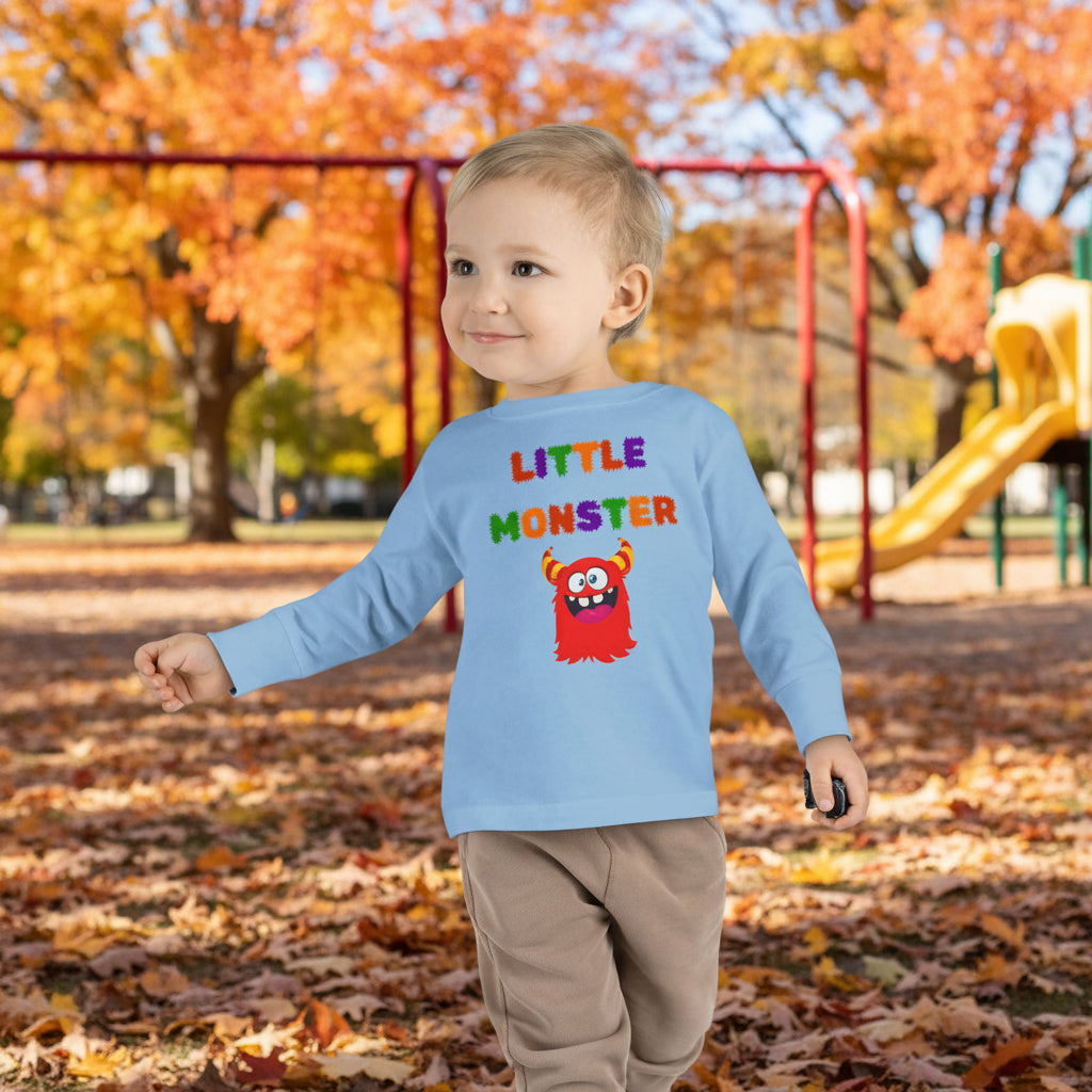 Little Red Monster Toddler Long Sleeve Tee