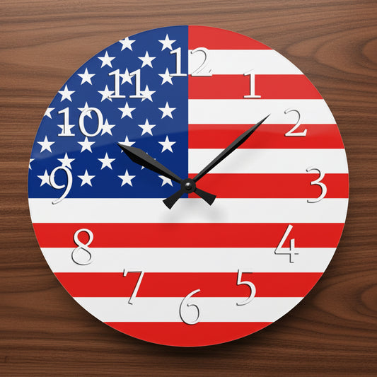 American Flag Acrylic Wall Clock
